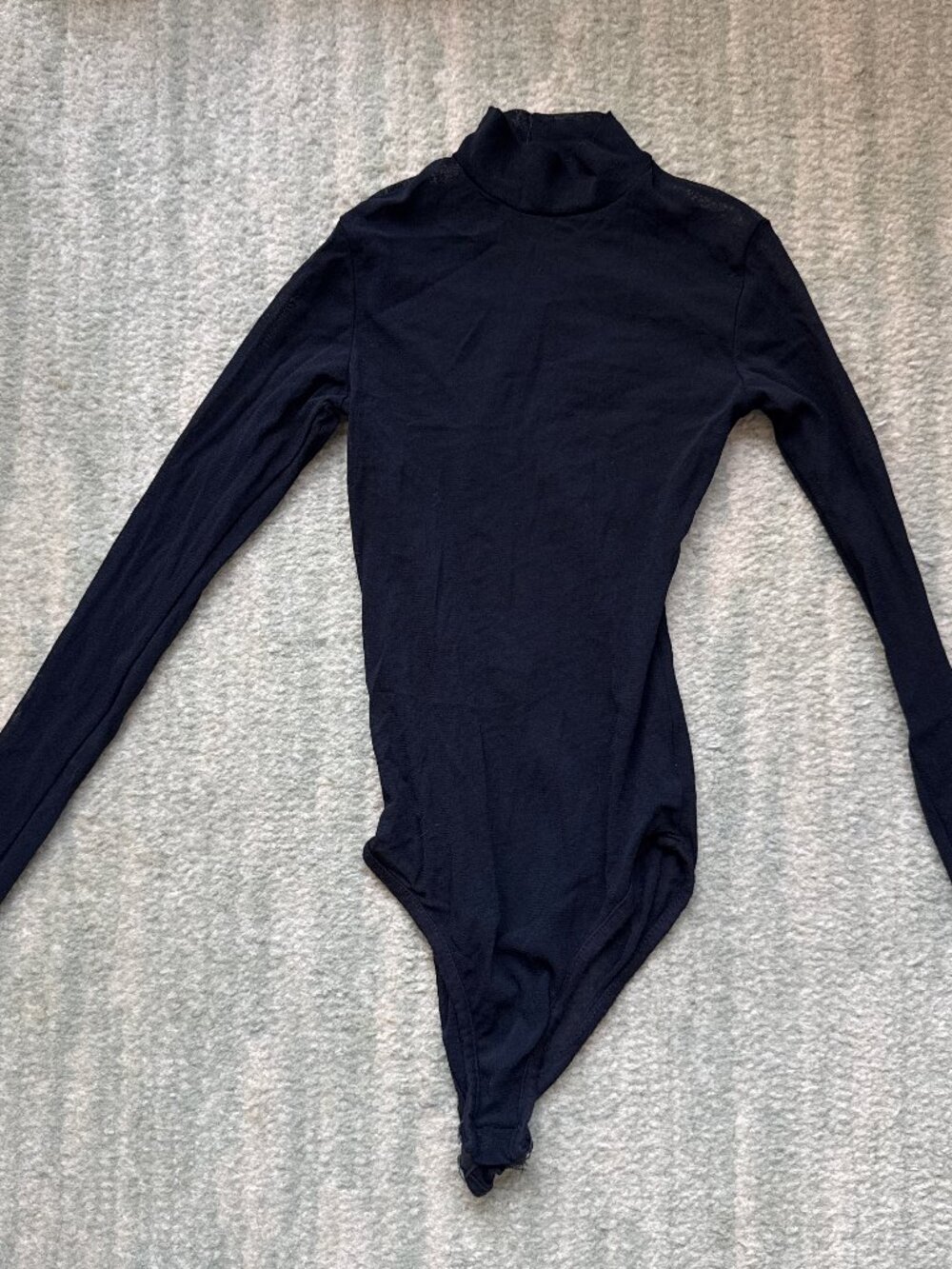 Black long sleeve mesh bodysuit